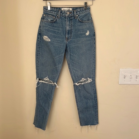 Reformation high rise cigarette ripped jeans 26 - Picture 2 of 9